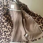 Rebecca Taylor Leopard Coating Shrunken Wool Blend Pea Coat Jacket Photo 4