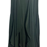 Sympli Cardigan Open Front Vest Women 10 Forest Green Lagenlook Minimal Pocket Photo 0