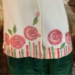 VINTAGE Y2K GARNET HILL CREAM, PINK & GREEN FLORAL CARDIGAN SWEATER (L) Multiple Size L Photo 6