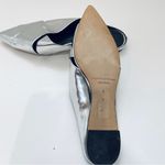 NEW Sigerson Morrison silver pointy toe leather flats Size 6 Photo 2