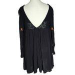 Free People  Mohave Embroidered Mini Dress Black Southwestern Small Peasant Flowy Photo 3
