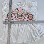 Lucky Brand Top flutter sleeve embroidered floral Babydoll Whimsical Fairy Small Photo 11