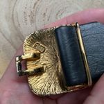 Vintage 1986 Mimi Di N leather leopard print gold clasp belt, size medium large Photo 7