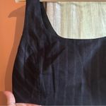 Avec Les Filles  Pinstripe Corset Top Tank Charcoal Black Sleeveless‎ NWT Size M Photo 2