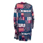Beulah Style patchwork satin feel shirt dress one size Size undefined Photo 4