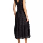Elie Tahari Simone Textured Eyelet V-Neck Midi Dress Photo 4