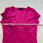 Almost Famous  Barbiecore Fuchsia V-Neck Blouse Photo 5