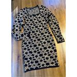 Jolie & Joy Chain Link Womens Sweater Dress Long Sleeve Body Con Size Large Black Photo 1
