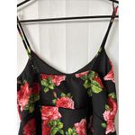Charlotte Russe Black-red Roses Sleeveless Crop Half Top ~ Spaghetti r Strap Med Photo 4