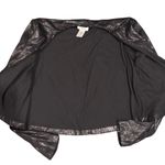 Cache Vintage  Sequin Jacket Cardigan Cropped Matte Black Open Front Womens Photo 6