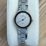 Skagen Steel Denmark Ladies Watch Crystal Markers Stainless Bracelet and Dial Photo 2