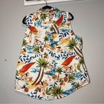 st. john's bay Sleeveless Button Up Collared Tropical Collared Cotton Size XXL Vacation Photo 6