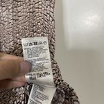 Reiss  Pink Chiffon Button front long sleeve tie collar metallic trim blouse US 6 Photo 4