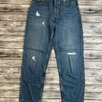 Everlane Women's Distressed Ripped Straight Leg Button Fly Tapered Jeans 31 Blue Photo 1