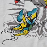 Ed Hardy Rhinestone Butterflies Cropped Baby T-Shirt L NWT Photo 9
