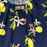 Adrienne Vittadini  Navy Lemon Floral Blouse Photo 7