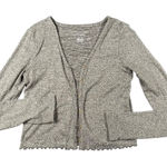 American Eagle XS Soft & Sexy Plus Heather Gray Cropped Long Sleeve Sweater Photo 0