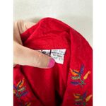 Chico's Vintage  Red Silk Rajasthani India Embroidered Mirror Elephant Jacket Photo 3