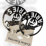 Aries zodiac sign statement earrings silver tone Photo 0