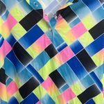 FILA  Sport geometric collared sleeveless M colorful top tennis golf athletic Photo 3