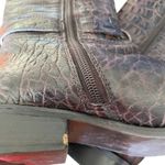 Talbots  Brown Leather Croc Embossed Riding Horse Bit Boots size 8.5 Photo 11