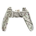 For Love & Lemons  Lucia Smocked Tie Long Sleeve Crop Top NWT Size XL Photo 13