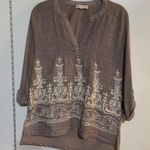 Retrology embroidered blouse in mauve Photo 0