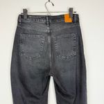 ZARA  High Rise Straight‎ Leg Raw Hem Jeans Faded Black Size 2 Photo 8