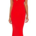 Katie May NEW NWT X REVOLVE Edgy One Shoulder Maxi Gown In Cherry Red Photo 0