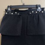 ZARA  Black Slimming Mini Skirt with Pearl Beads Detail Sz S Photo 3