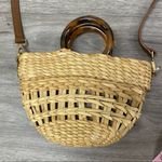 Poolside Straw Bag with Leather Strap Brown Photo 6