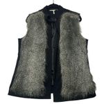 French Connection Womens Size L Faux Fur Lined Open Front Vest Black -A28- Photo 0