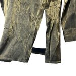 JR Nites by Caliendo Gold Metallic Button Down Blouse Medium Dressy Glam Evening Tan Photo 3