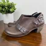 OTBT  Dark Brown Leather El Reno Low Ankle Biker Heeled Bootie Women Size 6.5 Photo 0