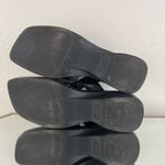 Faded Glory  Y2K 90s Black Faux Leather Square Toe Platform Flip Flop Sandals Photo 9