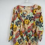 Noonday Collection Papaya Print Kimono Robe 3/4 Sleeve Pockets M/L Resort Beach Size L Photo 3