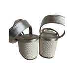 Crown & Ivy Gold Leather Espadrille Rope Heels Sz 6.5 NEW without box Photo 4