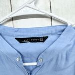 ZARA  Shirt Women Size Small Light Blue Long Sleeve Button Down Blouse Casual Photo 2