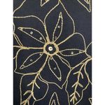 New Direction Vintage Jacket Size Medium Embroidered Button Up Black Gold Floral Photo 6