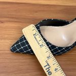 Sole Society Olyvia Midnight Blue Grid Pointed Toe Ankle Strap Kitten Pumps Sz 6 Photo 9