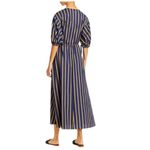Jason Wu  Navy & Yellow Striped Balloon Sleeve Maxi Dress Size 6 Runway 2021 Photo 1