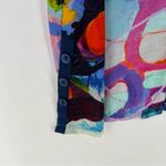 Claire Desjardins Colorful Abstract Sleeveless Button Front Tunic Lagenlook Blue Photo 5