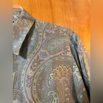 Lafayette 148  New York Button Up Short Muted Paisley Silk Long Sleeve Blouse 6 Photo 12