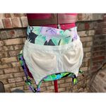 one piece swimsuit floral bright purple green blue Size M Photo 8