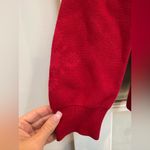 Eddie Bauer Vintage Cotton 1/4 Zip Wine Red Knit Sweater Boho Winter Size Medium Photo 6