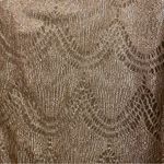 Matty M Womens Oversized Gold Metallic Knit Pattern Poncho Shawl Top Blouse XS S Tan Photo 2