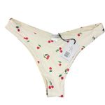 We Wore What NWT $95 Delilah Bikini Bottom in Off White cherry print L Photo 1