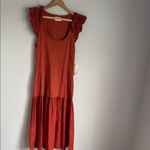 Nation Ltd NEW EVERLEIGH FRILLY DRESS IN CAYENNE SMALL Photo 2
