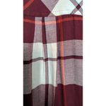 SO Plaid Shirt Dress Long Sleeve Roll Tab Sleeves Red Burgundy with Pockets Small Photo 8