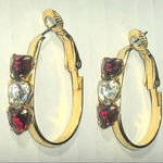 Vintage Hoop Earrings Romantic Three Heart Photo 4